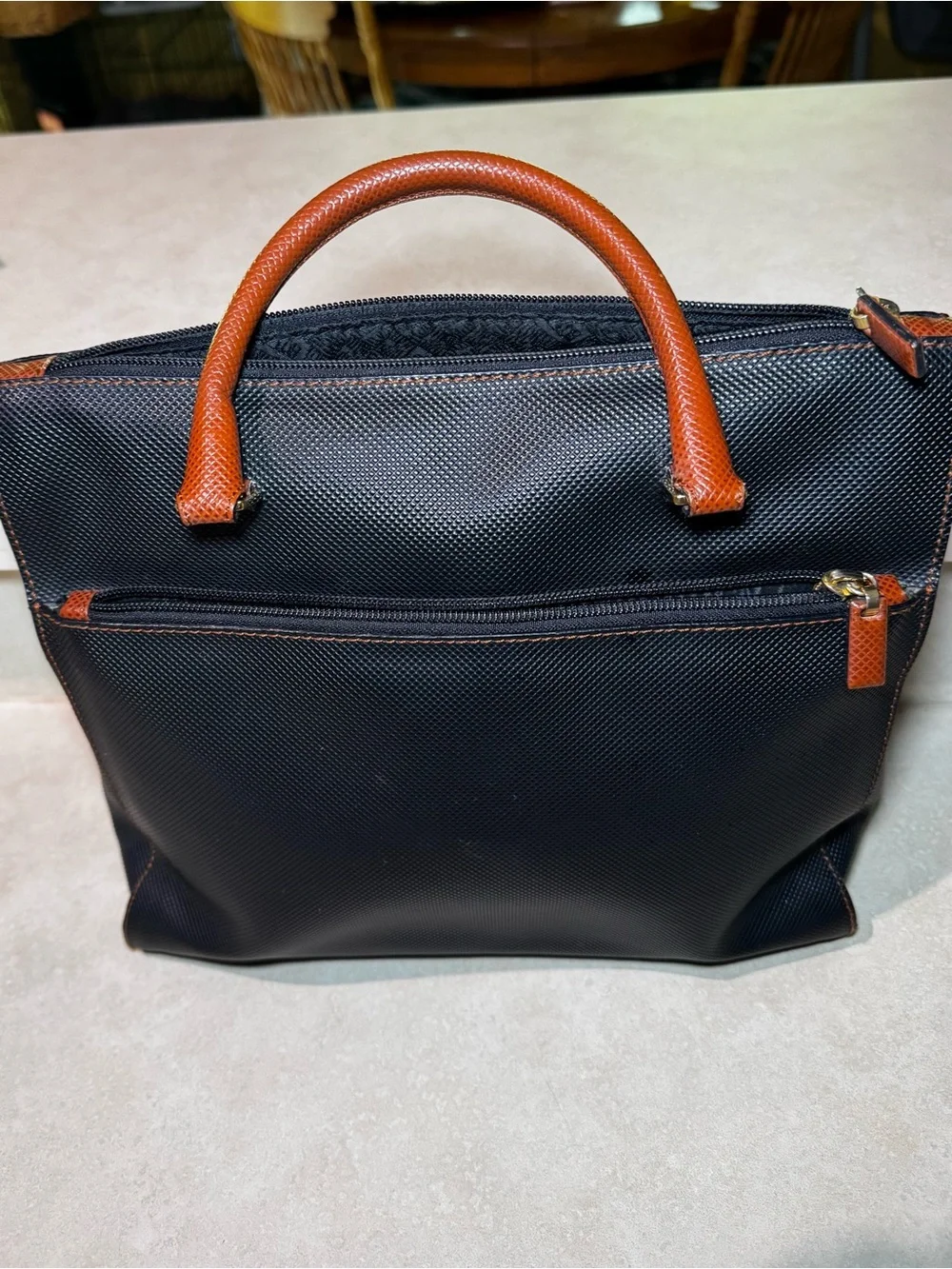 Vtg Bottega Veneta Marco Polo Black Handbag/Tote Bag Pre-owned